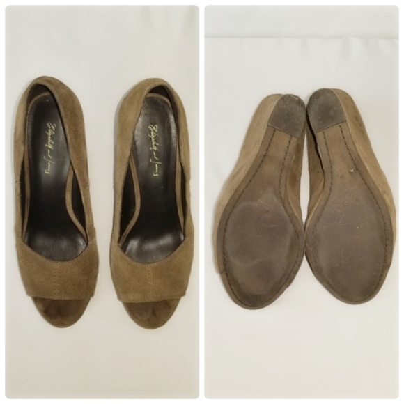 Elizabeth and James Light Brown Suede Wedges Size9 - Picture 3 of 7